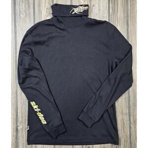 Vintage Men’s Ski-Doo Black Yellow Embroidered Turtle Neck Sweater Size Medium